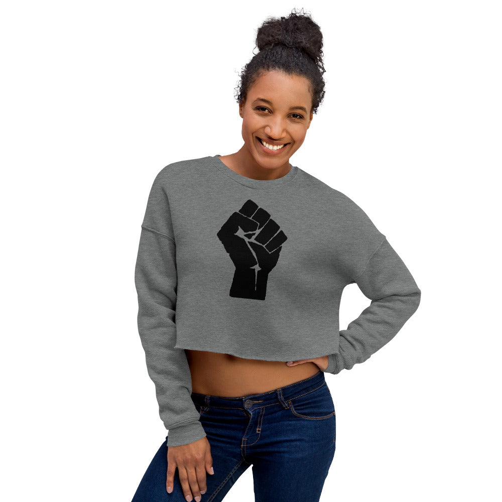 Black Lives Matter Fist Women's Crop Sweatshirt