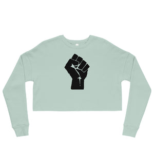 Black Lives Matter Fist Women's Crop Sweatshirt