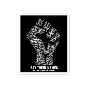 Say Their Names Fist BLM Sticker